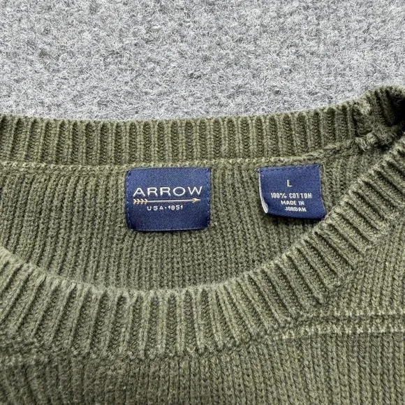 Vtg Arrow green knit sweater men's size large - Picture 2 of 6
